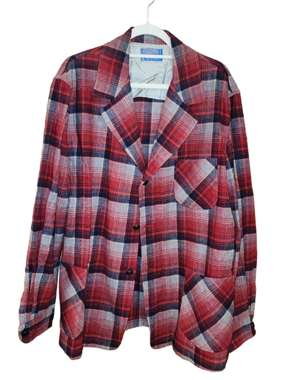 Vintage Pendleton 49er Vintage Plaid 100% virgin wool Jacket Mens size XL